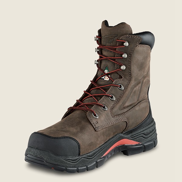 Red Wing Mens Safety Boots - King Toe® Adc - 8-inch Waterproof Csa Metguard Toe - Dark Grey - JAG769